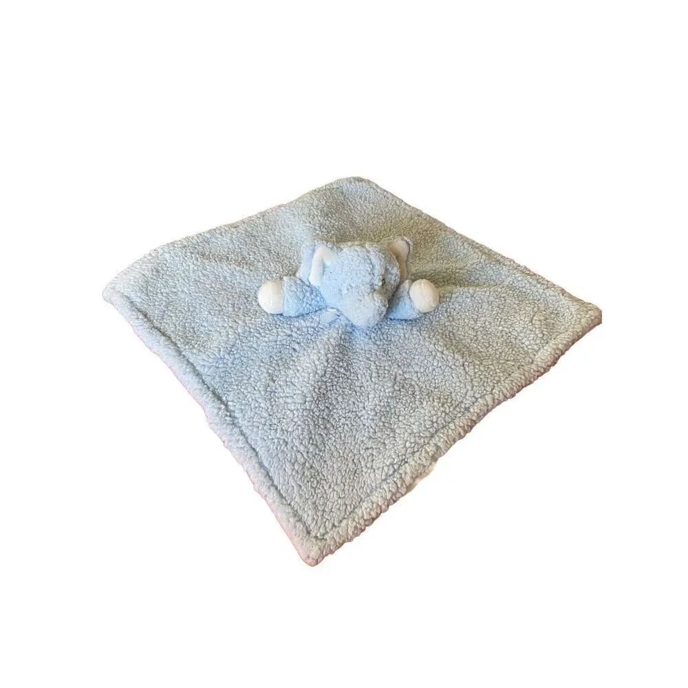 Blankets and beyond blue Sherpa elephant, security blanket lovey, 15 x 15